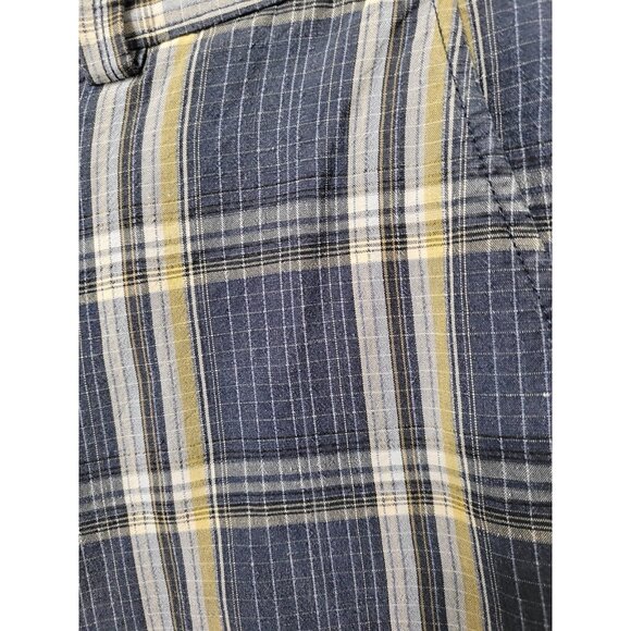 Tommy Bahama Shorts Men 33 Linen Silk Blue Yellow Plaid Flat Front Golf - Picture 14 of 14